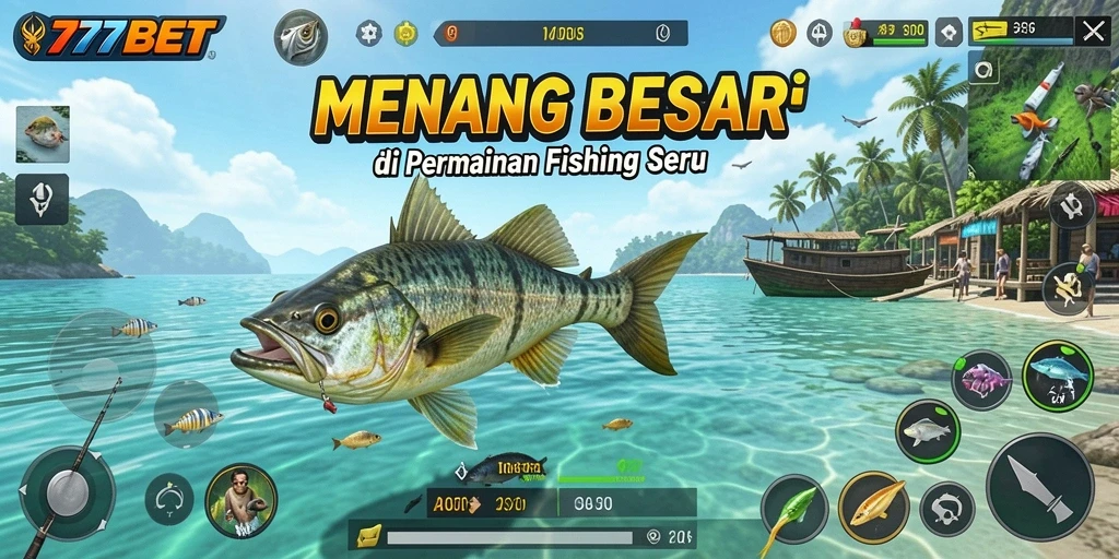 Screenshot gameplay 777BET menunjukkan aksi memancing yang seru dan menarik.
