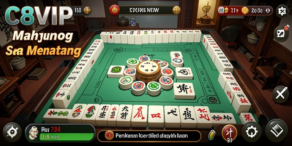 Tampilan gameplay seru dan menarik di C8VIP Mahjong.
