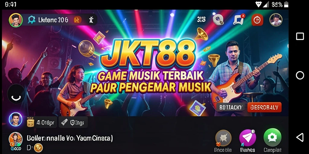Tampilan gameplay <strong>JKT88</strong> dengan antarmuka musik yang menarik.