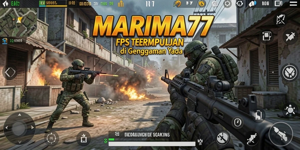 Tampilan gameplay menegangkan di MARIMA77 dengan aksi FPS yang mendebarkan.