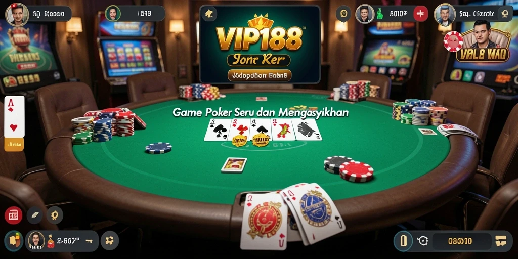 Tampilan gameplay poker yang seru di VIP188.