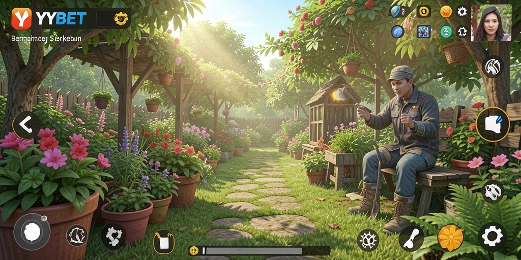 Tangkapan layar utama YYBET menampilkan gameplay bertani yang seru dan interaktif.